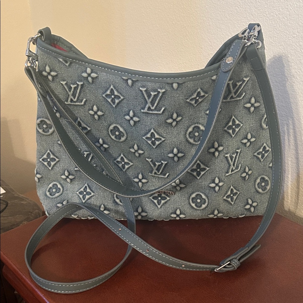 Fashion Denim Monogram Shoulder Bag!